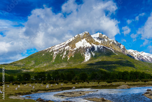 It's Beautiful mountain with snow of Ushuaia, province of Tierra