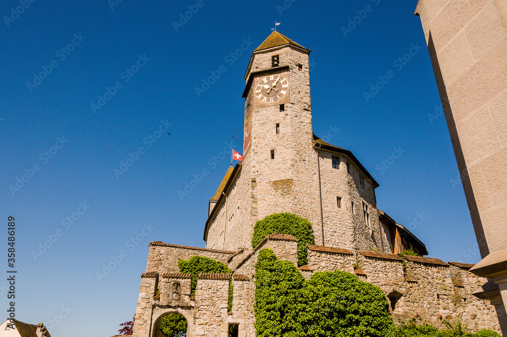 Rapperswil, Schloss, Schlossberg, Altstadt, Altstadthäuser,  Lindenhof, St. Johann, Kirche, Stadt, Zürichsee, Rapperswil-Jona, Sommer, Schweiz