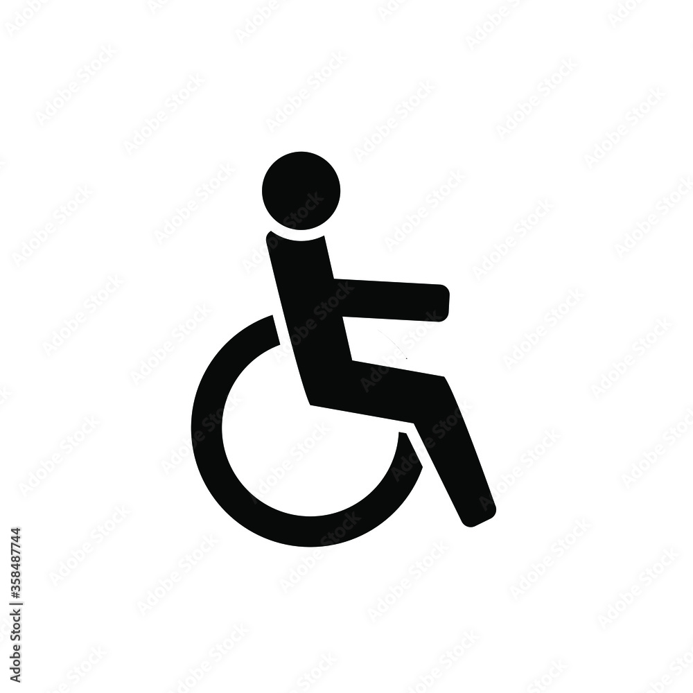 Wheelchair flat icon. Vector disabled handicap icon, Illustration EPS10 Wheelchair flat icon. Vector disabled handicap icon, Illustration EPS10