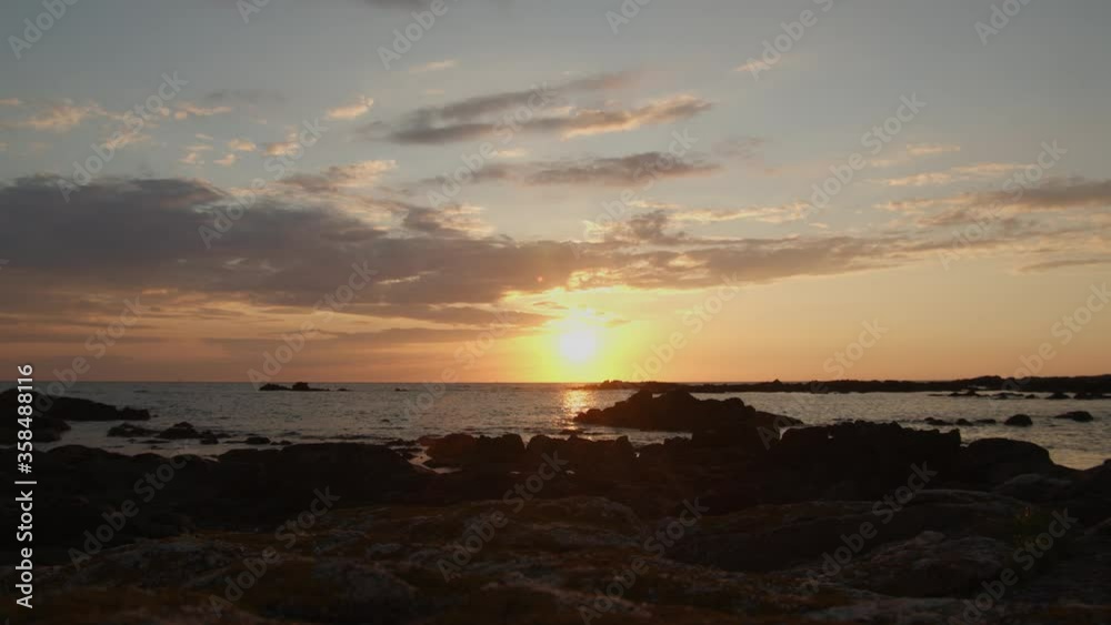 Beautiful Sunset Scenery By The Sea Coast - timelapse Beautiful Sunset Scenery By The Sea Coast - timelapse