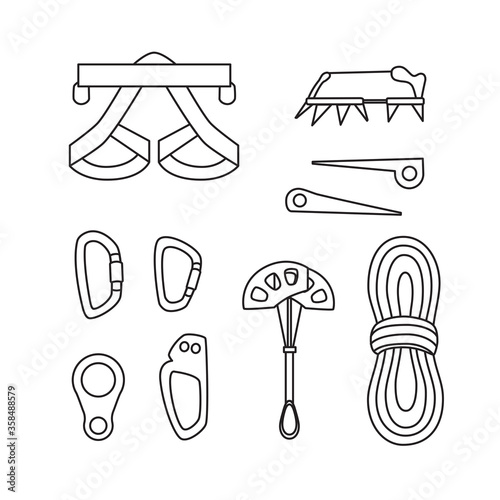 Foto Special equipment for sports in the mountains, climbing, hiking