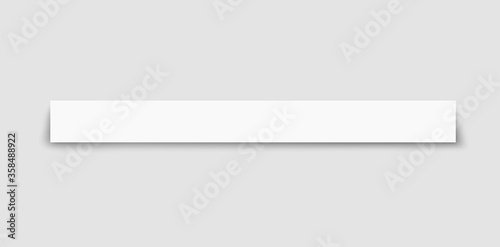 Isolated piece of white paper with realistic shadow - blank banner template with empty copy space