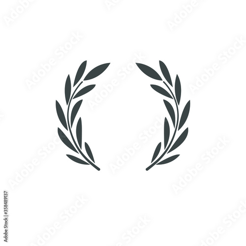 Laurel wreath. Symbol of victory, greatness, glory and power.  Ancient tradition. Logo, sign, trademark.