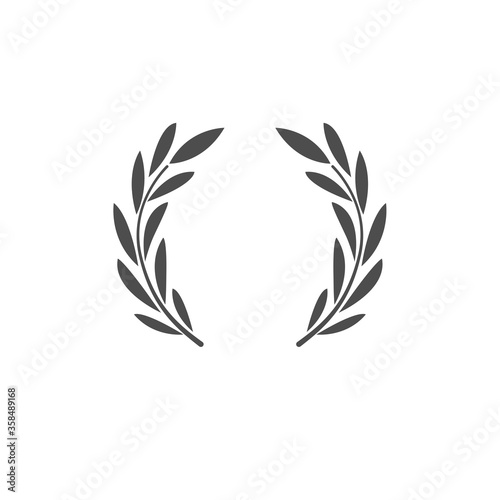 Laurel wreath. Symbol of victory  greatness  glory and power.  Ancient tradition. Logo  sign  trademark.