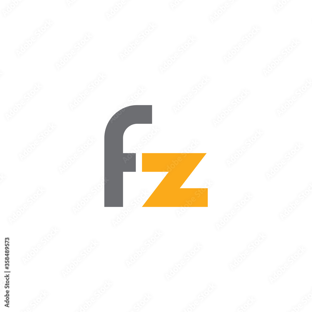 initial letter f and z, fz, zf logo, lowercase monogram line art style design template initial letter f and z, fz, zf logo, lowercase monogram line art style design template