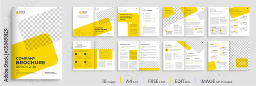 Brochure template layout design, Corporate multipage minimalist business profile template layout.