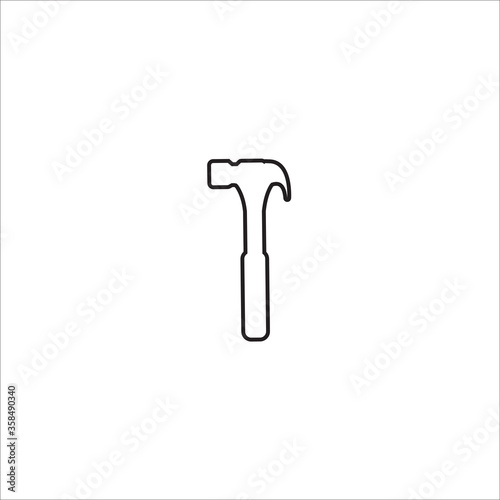 hammer tool line icon vector