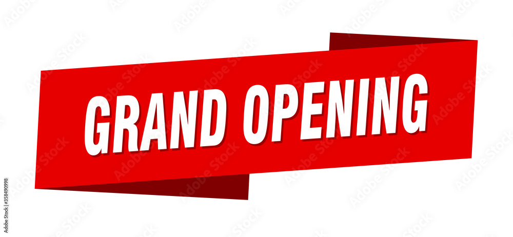 grand opening banner template. grand opening ribbon label sign