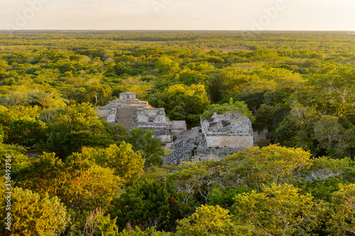 Ek' Balam in the Jungle, a Yucatec-Maya archaeological site,  Temozon, Yucatan, Mexico. It was the seat of a Mayan kingdom from the Preclassic until the Postclassic period photo