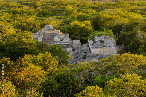 Ek' Balam in the Jungle, a Yucatec-Maya archaeological site,  Temozon, Yucatan, Mexico. It was the seat of a Mayan kingdom from the Preclassic until the Postclassic period photo
