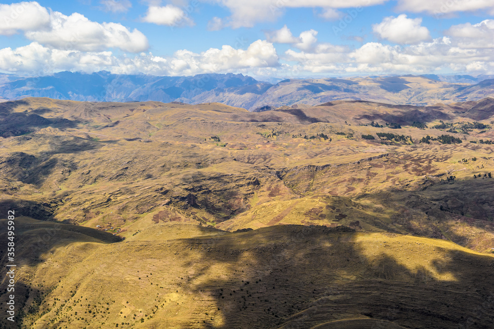 It's Aerial view of the Andes of Peru, South America