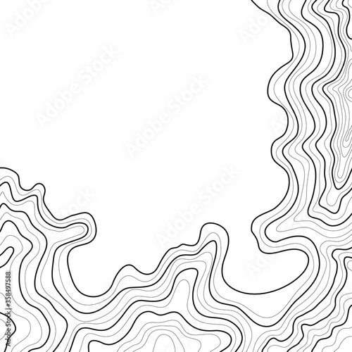 topographic map abstract height lines isolated on white background vector photo