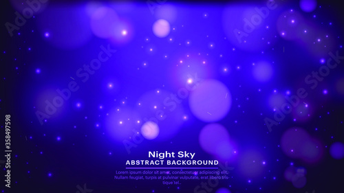 Brighten night sky abstract background - Vector 