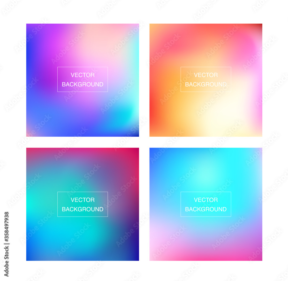 Set of covers design templates with colorful gradient background. Applicable for Web and Mobile Applications, art illustration, business infographic and social media. Soft color background.