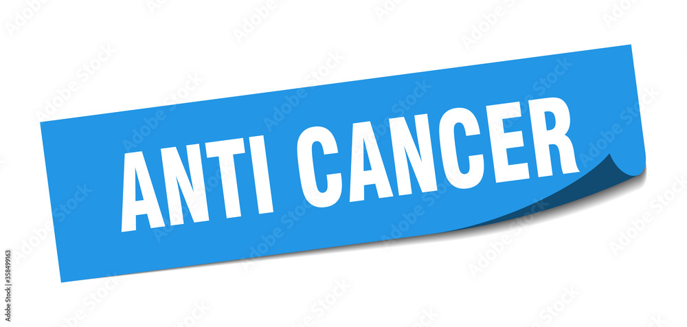anti cancer sticker. anti cancer square isolated sign. anti cancer label