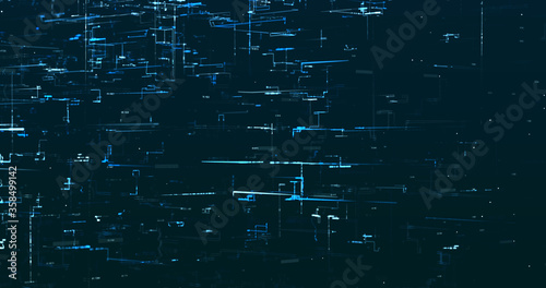 Abstract digital network data background, 3D rendering