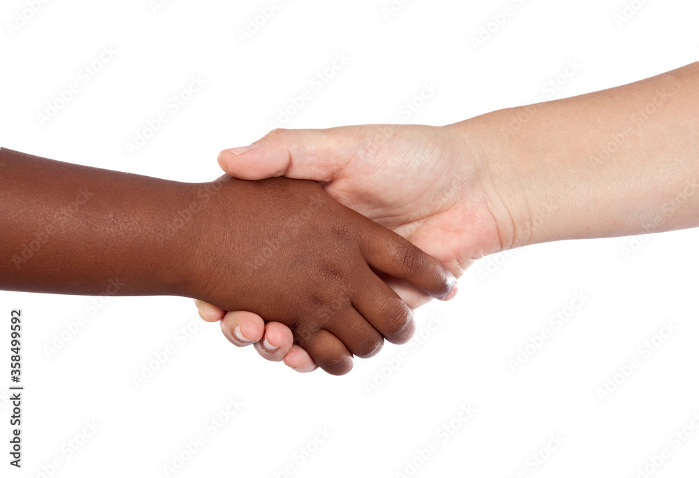 Hands of different races together