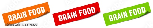 brain food sticker. brain food square isolated sign. brain food label