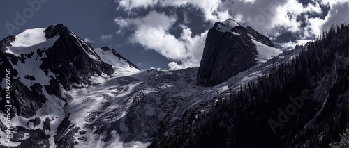 Panorama of Bugaboo Glacier and Hound's Tooth at Bugaboo Provincial Park in British Columbia
 photo