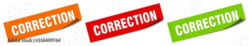 correction sticker. correction square isolated sign. correction label photo