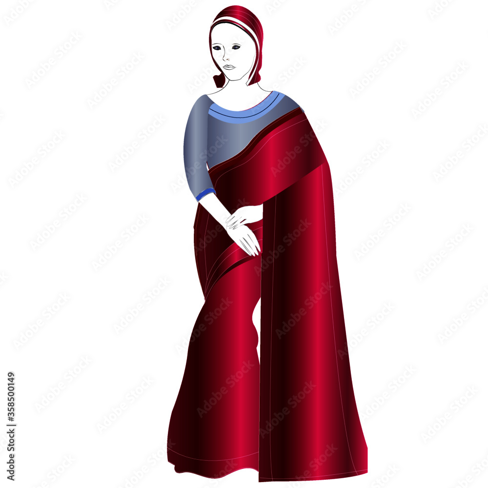 Indian Saree dress vector illustration