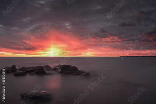 stunningly beautiful sunset view over the Baltic Sea