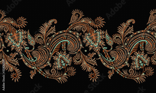 Classic paisley and fine lace pattern, Persian pattern，suitable for textile clothing and wallpaper design, invitation design