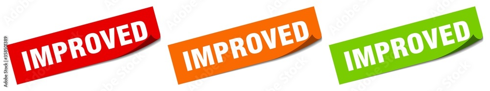 improved sticker. improved square isolated sign. improved label improved sticker. improved square isolated sign. improved label