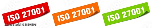 iso 27001 sticker. iso 27001 square isolated sign. iso 27001 label