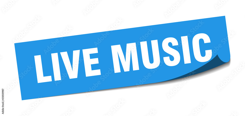 live music sticker. live music square isolated sign. live music label live music sticker. live music square isolated sign. live music label