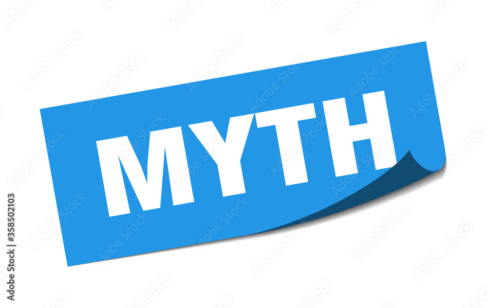 myth sticker. myth square isolated sign. myth label myth sticker. myth square isolated sign. myth label