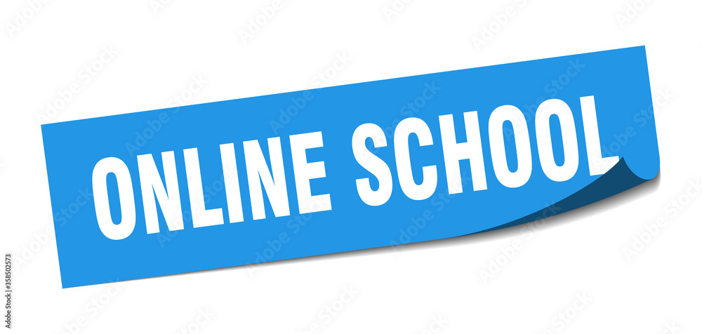 online school sticker. online school square isolated sign. online school label