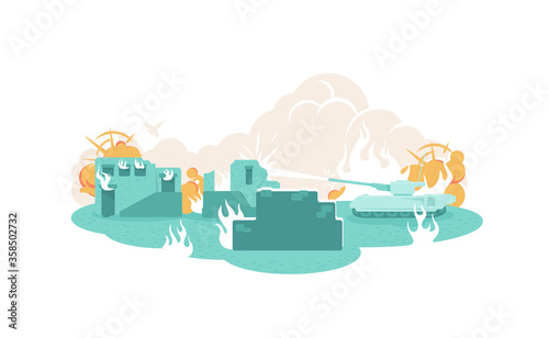 War 2D vector web banner, poster.