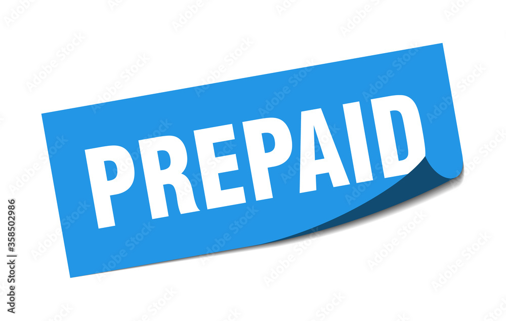 prepaid sticker. prepaid square isolated sign. prepaid label prepaid sticker. prepaid square isolated sign. prepaid label