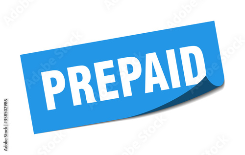 prepaid sticker. prepaid square isolated sign. prepaid label