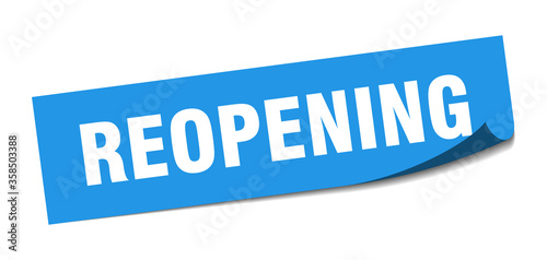 reopening sticker. reopening square isolated sign. reopening label