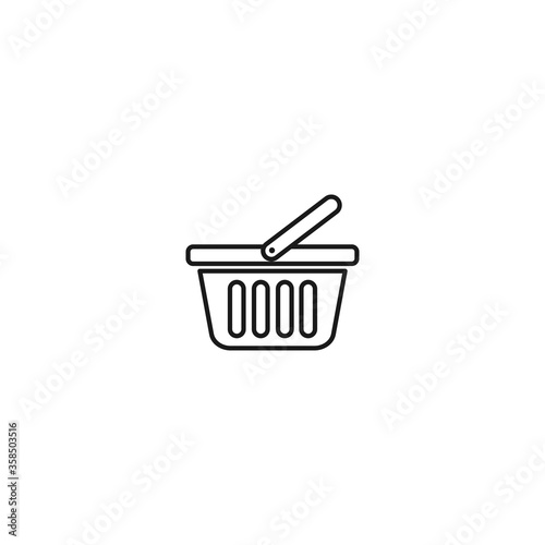 Shopping basket simple icon isolated on white background.