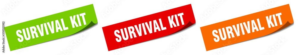 survival kit sticker. survival kit square isolated sign. survival kit label survival kit sticker. survival kit square isolated sign. survival kit label