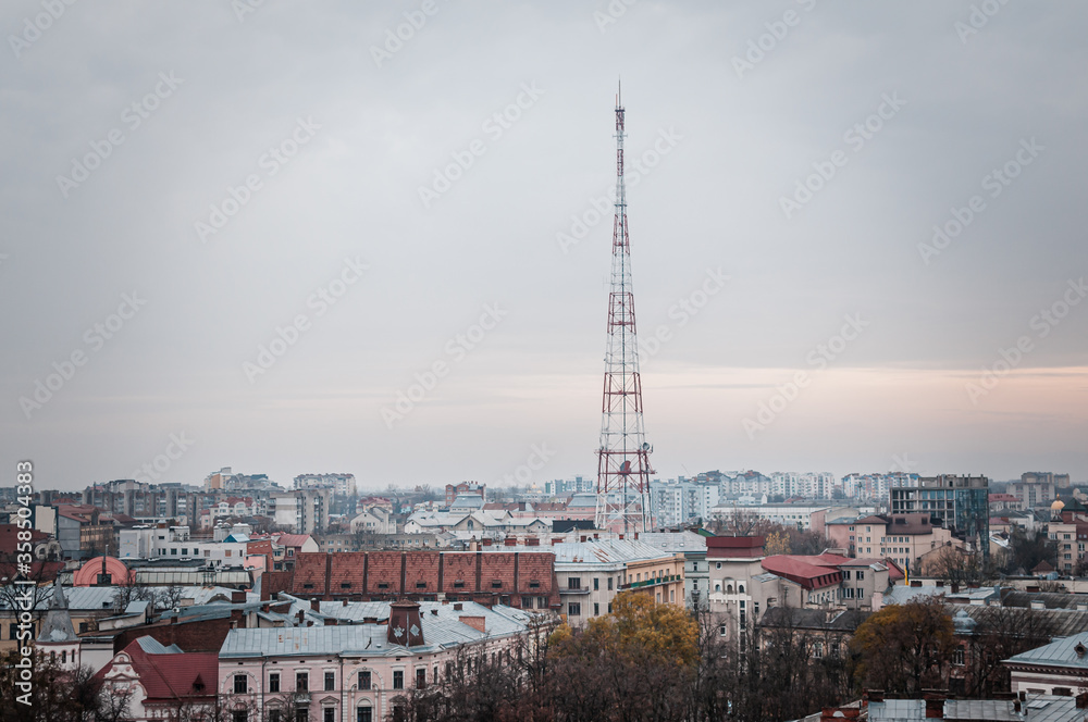 View of the city of Ivano Frankivsk. Panorama of the city