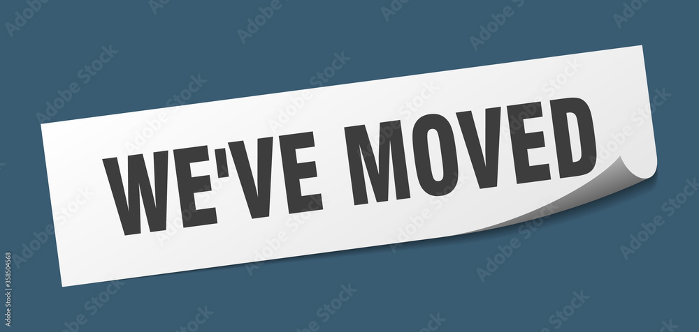 we've moved sticker. we've moved square isolated sign. we've moved label