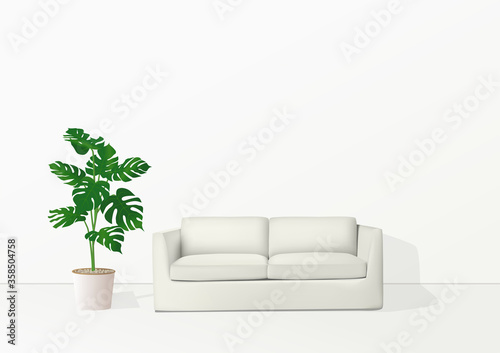 観葉植物のあるリビング