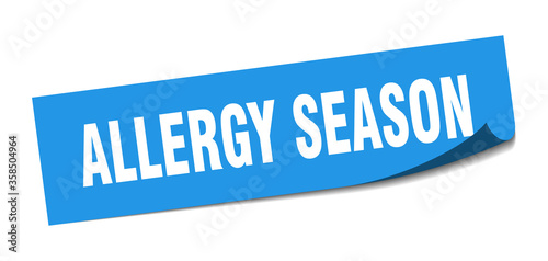 allergy season sticker. allergy season square isolated sign. allergy season label