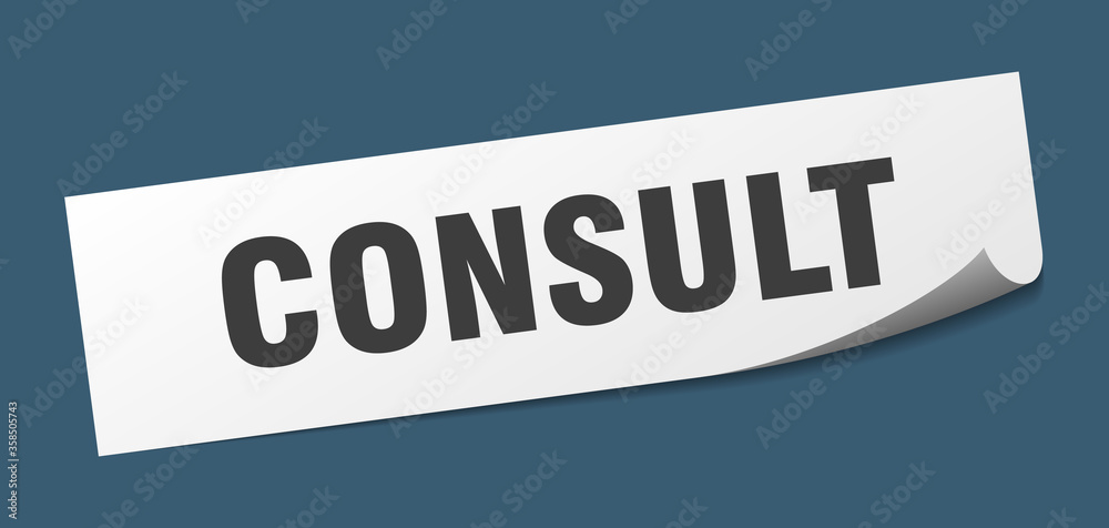 consult sticker. consult square isolated sign. consult label