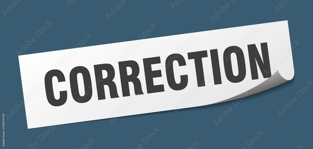 correction sticker. correction square isolated sign. correction label correction sticker. correction square isolated sign. correction label