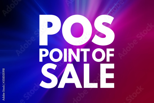 POS - Point of Sale acronym, business concept background