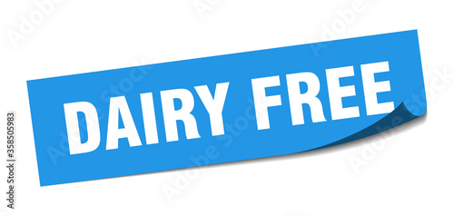 dairy free sticker. dairy free square isolated sign. dairy free label
