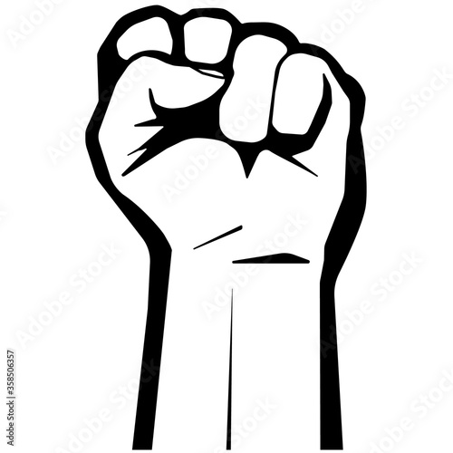 BLM Black lives matter protest activism fist grunge vector graphic with raised fist icon , stamp
