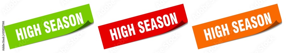 high season sticker. high season square isolated sign. high season label high season sticker. high season square isolated sign. high season label