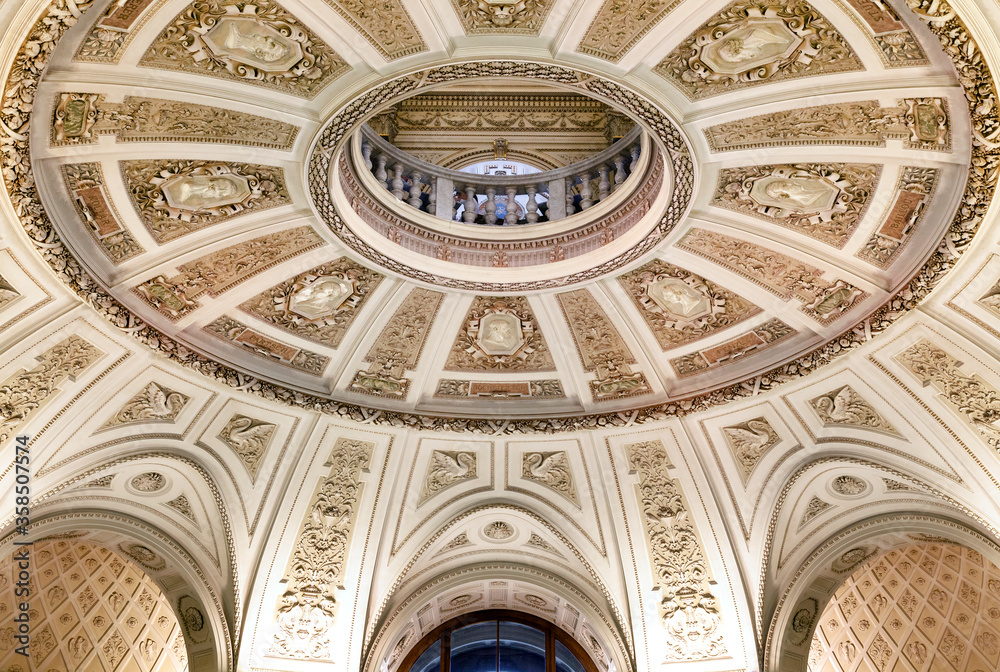 Vienna, AUSTRIA - FEBRUARY 17, 2015 - Ceiling of the Natural History Museum in Vienna.
