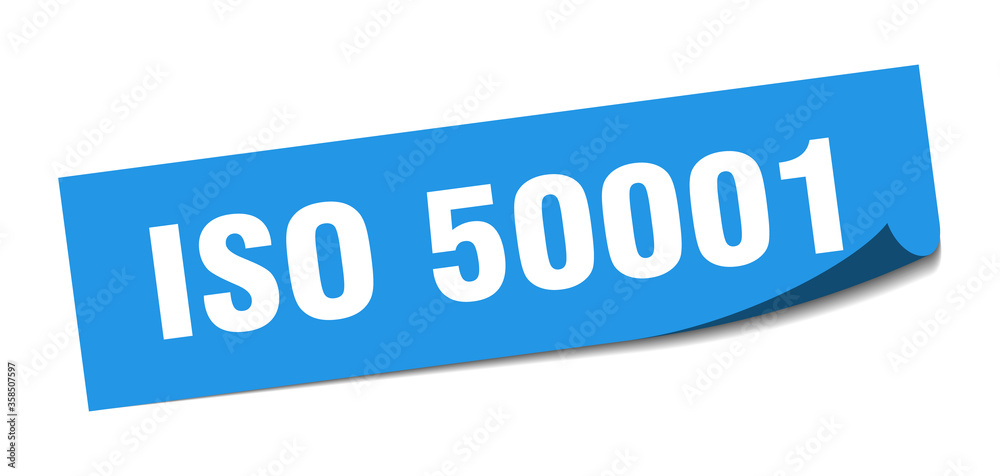 iso 50001 sticker. iso 50001 square isolated sign. iso 50001 label